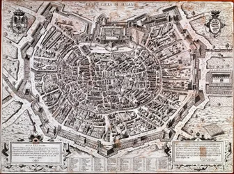 Mappa della città di Milano, edita da Antonio Lafreri nel 1573