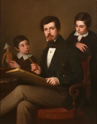 Autoritratto con i figli Carlos e Vicente