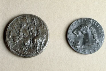 Medaglia di Francesco Sforza, signore di Cremona, a cavallo (bronzo)