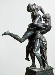 Ercole e Anteo, ca 1475, di Antonio Pollaiuolo (1431 o 1432-1498), statua in bronzo, 46 cm, Italia
