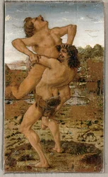 Ercole e il gigante Antaios (tempera su tavola)
