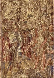 San Giovanni Battista davanti ai sommi sacerdoti e ai leviti, arazzo che raffigura scene della vita del santo