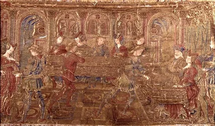 La condanna di Erode, arazzo che raffigura scene della vita del santo