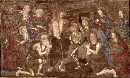 La discesa di Cristo nel Limbo e la liberazione di San Giovanni Battista, arazzo che raffigura scene della vita del santo