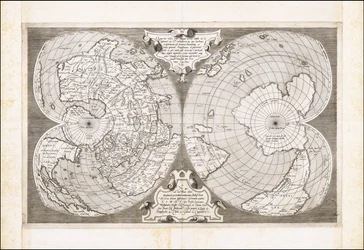 Carta del mondo a doppio cordiforme, di Antonio Salamanca