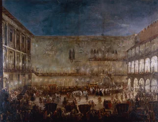 Arrivo della principessa Amalie di Sassonia a Padova, di Antonio Stom (ca 1688-1734)