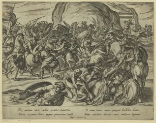 La morte di Camillo nella battaglia tra Greci e Romani