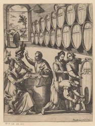 Festa di bevute in cantina