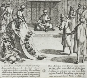 Alla presenza di Almanzor, Gonzalo Gustos riconosce le teste mozzate dei suoi figli