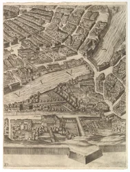 Piano della città di Roma. Parte 10 con il Tevere e la Villa Farnesina