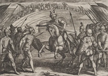 Civilis separa le truppe tedesche e olandesi, dalla Guerra dei Romani contro..., 1611