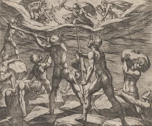 Tavola 6: I Giganti Tentano di Assaltare l