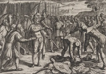 Tavola 7: Inviati tedeschi visitano Civilis, dalla Guerra dei Romani contro i Batavi R...