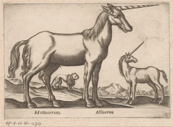 Due unicorni e un leone (serie Dieren en fabelwezens, Nova raccolta de li animali piu curiosi del mondo)