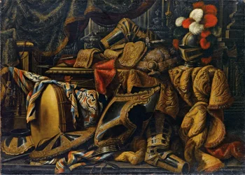 Armatura, elmo, scudo, spada