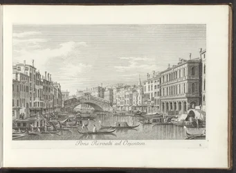 Veduta del Canal Grande e del Ponte di Rialto a Venezia