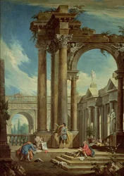 Studio della Prospettiva tra le Rovine Romane