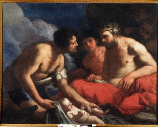 Palamede e Ulisse con Telemaco (?) bambino