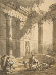 Artista tra le rovine, XVIII secolo