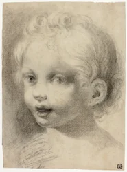 Testa di bambino (Recto) Figura maschile nuda (Verso)