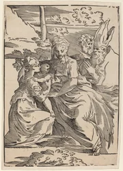 La Sacra Famiglia con Due Santi