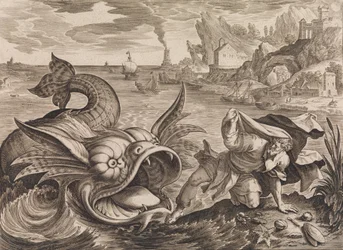 Giona gettato a riva dal pesce, ca. 1585