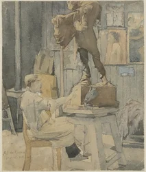 Jan Toorop in uno studio di scultura