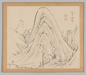 Doppio album di studi paesaggistici dopo Ikeno Taiga, Volume 1 foglio 33, XVIII secolo