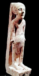 Statuetta con influenza egizia, da Amman, 900-500 a.C.