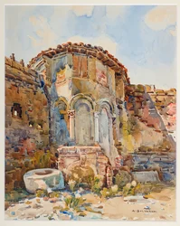 Piccolo cortile nel cerchio del castello di Carpi
