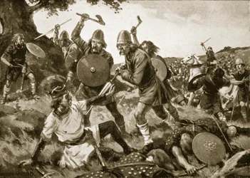 Sconfitta e morte del re Oswald, 642, illustrazione da 