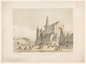 Vista sulla Chiesa di San Bavone e il Grote Markt a Haarlem