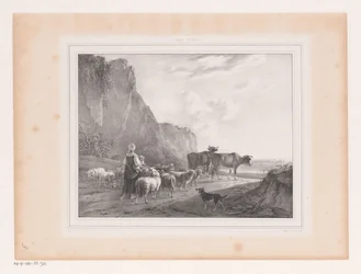 Paesaggio con gregge e pastorella