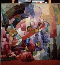 Astri. Natura morta cubista. Dipinto di Aristarkh Vasilyevich Lentulov (1882-1943)