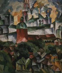 Paesaggio con il Monastero della Trinità-Sergio, 1920