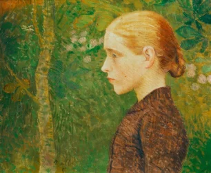 Giovane contadina in busto