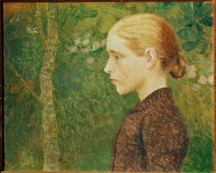 Giovane contadina (pittura su tela)
