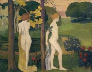 Due nudi femminili in un paesaggio