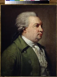 Ritratto del drammaturgo russo Denis Ivanovich Fonvizine (1745-1792)