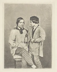 Contadino con suo figlio