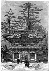Portico del Tempio dei Quattro Draghi Nikko Toshogu, Nikko, Giappone, 1895