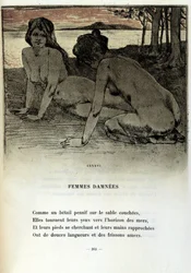 Illustrazione di Armand Rassenfosse per la poesia "Femmes damnées" in "I fiori del male" di Charles Baudelaire. 1899