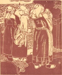 Tre donne bretoni con neonati