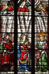 Il profeta Daniele, Sibilla Cimmeria e San Matteo Evangelista - Vetrata della cappella Saint Louis, Arnaud de Moles (1470-1520) completata nel 1513 - Cattedrale Sainte Marie d