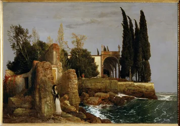 Villa in riva al mare... (dipinto su tela)