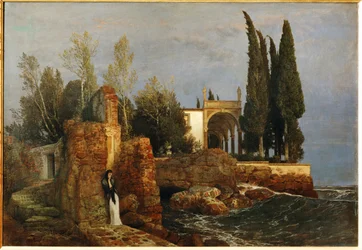 Villa in riva al mare (dipinto su tela)