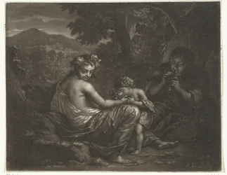 Pastorella e pastore con il loro bambino