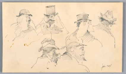 Schizzi di teste di uomini