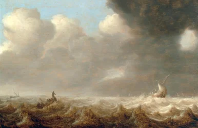 Barche da pesca in mare mosso