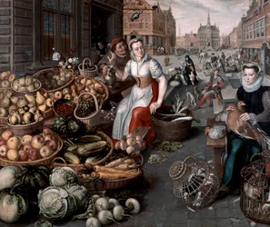 Donna che vende frutta e verdura
